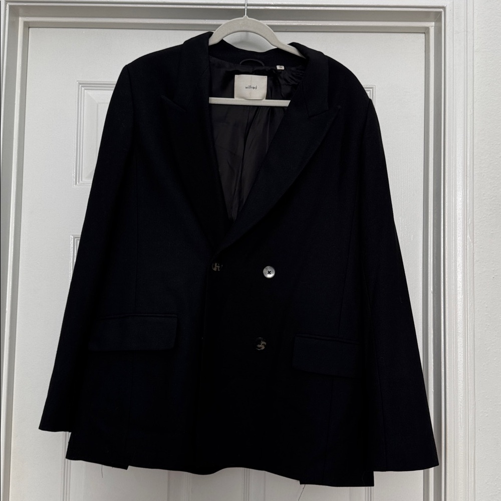 Aritzia Wilfred Margaux Twill Black Blazer